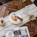 Miniatyrbillede 3 af 5: Borddug Fletafvisende Beige Blonde Bomuld Boho Stil