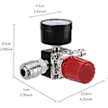 Miniatyrbillede 4 af 5: Lufttryksregulator Trevejsventil 175psi 12bar 1/4 Tommer Lufttryksmåler Regulator Til Kompressor (ny 3-vejsventil)