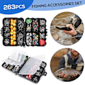 Miniatyrbillede 3 af 5: 263 Dele/sæt Fisketilbehørssæt Med Tackle Box Inkluderende Tang Jig Hooks Sinker Vægt Swivels Snaps Sinker Slides red white