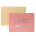 Miniatyrbilde 2 av 5: 3D-papir Cherry Card for jubileum, bryllup, Valentinsdag - Romantisk hilsen med rosa konvolutt
