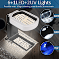 Miniatyrbillede 1 af 2: 9 LED-belyst læseforstørrelsesglas med lys 25 x 10 x Stående og håndholdt forstørrelsesglas til seniorer, børns hobbyer, juvelerer, bøger