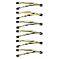 Miniatyrbillede 2 af 5: Pcie 8 Pin Express Adapter Strømkabelforlængerkabel 8 Tommer (6 Pakke)