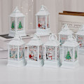 Miniatyrbilde 5 av 9: Populære Jule-Vindlykter med Fire Hjørner og Tilpassbare Mønstre - Juleatmosfære Dekorative Lys - Høytidsgaver til Hjemmet snowman