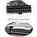 Miniatyrbild 5 av 5: 2-pack strömadapterpaket Dual Psu förlängningskabel, 24-polig 18 Awg
