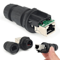 Miniatyrbilde 1 av 5: Mini Bærbar USB Rund Kabel RJ45 Kontakt Vanntett IP68 Nettverksplugg AR22