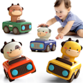 Miniatyrbild 1 av 6: Djurdjurstävlingar, Baby Leksaksbilset, Baby Tryckbilar för 6-9-12-18 månader, 1-2 år (4 st)