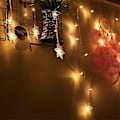 Miniatyrbilde 3 av 5: Newway Fairy Lights, Gardinlys, 3,5m 96 Leds Jule Snøfnugg Lys 8 Lysmoduser, Vindu