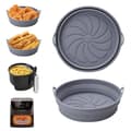 Siliconform för luftfritös - GRANDSALEY - Set om 2 - Fällbar rund - Ø20 cm (Ø in 17,5 cm) - Tål 230°C