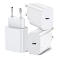 USB-C-laddare 20 W, väggadapter, USB-C snabbladdningskontakt (3-pack)