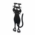 Miniatyrbillede 1 af 5: Bogmærke « Nysgerrig kat », sort, katteformet, 12 cm, plastik/nylon