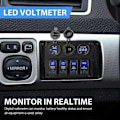 Miniatyrbild 2 av 5: 12-24V 4-vägs vippströmbrytare Blå LED Rocker Switch Panel Strömbrytare Vattentät för Bil Marin Båt JN