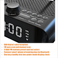 Miniatyrbild 5 av 5: DAB-A5 LED-Display Sängbords DAB/FM Klockradio med Bluetooth-Högtalare, EU Version