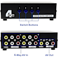 Miniatyrbild 4 av 5: 4-vägs AV-switch RCA-omkopplare 4 in 1 ut Kompositvideo L/R Stereo Ljudväljare Box för DVD STB Spelkonsoler, Standard RCA-kontakter