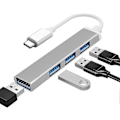 Miniatyrbild 1 av 5: port usb c hub usb typ c till usb 3.0 hub adapter kompatibel för macbook, mac pro/mini, imac, surface pro, xps, notebook pc, usb-minnen