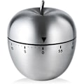 Miniatyrbild 1 av 5: Kreativ Köksklocka Mekanisk Timer Äpple Ägg Typ Timers 60 Minuter Studentstudie Matlagning Bakning Påminnelse (Färg : Silver)