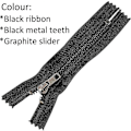Miniatyrbild 3 av 5: C61493 - Paket med 10 Dragkedjor/blixtlås N4 Icke-separerbara 10 cm I Metall Med Enkel