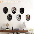 Miniatyrbild 5 av 5: Självhäftande hattkrokar för väggdisplay Keps Hattställ Organizer Starkt Fäste Självhäftande Hatthängare Ställ Keps Hållare Set Väggkrok för Upphängning av Kepsar Hattar Öra H Black 16Pcs