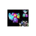 Miniatyrbild 3 av 5: LED-upplysta isbitar, set om 12 färgglada kvadrater för champagnetorn, fester, bröllop, klubbar och barer, långsam blinkning