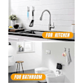 Miniatyrbild 5 av 5: 4-pack Självhäftande Krokar, Självhäftande Krokar i Rostfritt Stål Kraftiga, Dubbel Krokdesign Starka Självhäftande Väggkrokar för Badrum Kök Sovrum