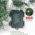 Miniatyrbild 3 av 5: 9 ft förbelyst julgirlander med 100 lampor batteridriven timer Green Snow Branches Garland