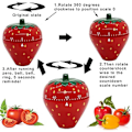 Miniatyrbild 2 av 5: FCSHFC Kreativ Timer Söt Liten Väckarklocka Pomodoro Jordgubbstimers Student Tidshantering Minimekanisk Barn Timer (Färg : Röd A)