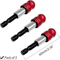 Miniatyrbild 2 av 5: 3-pack 1/4\" Hex Skaft Snabbväxlingsbitshållare för Borrmaskin, Slagskruvdragare, 60mm