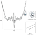 Miniatyrbild 2 av 5: Kristallhjärtslags-halsband för kvinnor, hjärtformat kristallhänge, halsband, smycken, metall, ingen ädelsten