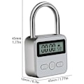 Miniatyrbild 4 av 4: Metall Timerlås, 99 Timmar Max Timerlås, USB Uppladdningsbart Timerhänglås med LCD-Display, Multifunktionell Mikroelektronisk Timer Silver