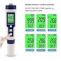 Miniatyrbild 5 av 5: Pool Salt Tester, Digital Salinitetsmätare, Hög Noggrannhet 5 I 1 Salinitetstestare för Saltvatten, IP67 Vattentätt Testkit