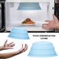 Miniatyrbild 4 av 5: Magnetiskt Mikrovågsugnsskydd Mikrovågsugn Hovering Skydd Stänkskydd Hopfällbart Mikrovågsugn Mattskydd Silikon Konserveringsskydd för Mat Kökspryl Microwave Plate Cover-2 Pcs
