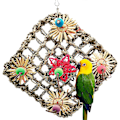 Miniatyrbild 1 av 3: Fågelpapegojleksak, fågel sjögräs födosöksväggleksak för små papegojor, papegojor, aror, conures, finkar, dvärgpapegojor
