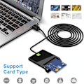 Miniatyrbild 5 av 5: CAC Kortläsare Militär, CAC Läsare, Smart Kortläsare DOD Militär USB Common Access CAC, Kompatibel Med Windows, Mac OS Och Linux, Plug N Play, Co