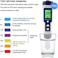 Miniatyrbild 2 av 5: Pool Salt Tester, Digital Salinitetsmätare, Hög Noggrannhet 5 I 1 Salinitetstestare för Saltvatten, IP67 Vattentätt Testkit