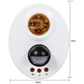 Miniatyrbild 2 av 5: E27 110-250V Rörelsesensor Sockel Lamphållare Plast Ljus Människokroppsinduktion Automatisk IR Infraröd Justerbar Auto På Av Nattljuskontroll för Hem