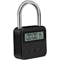 Miniatyrbild 1 av 5: Metall Timerlås, 99 Timmar Max Timerlås, USB Uppladdningsbart Timerhänglås med LCD-Display, Multifunktionell Mikroelektronisk Timer Black