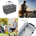 Miniatyrbild 2 av 2: Stor Isolerad Picknickkorg - Robust Aluminiumram - Vattentätt Foder - Vikbar Design För Enkel Förvaring - Camping, Picknick, Resor Eller Familj