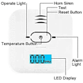 Miniatyrbild 2 av 5: Kolmonoxiddetektor - Kolmonoxidlarm - 85DB Larm - Uppfyller standard EN 50291