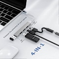 Miniatyrbild 3 av 5: port usb c hub usb typ c till usb 3.0 hub adapter kompatibel för macbook, mac pro/mini, imac, surface pro, xps, notebook pc, usb-minnen