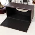 Miniatyrbild 5 av 5: (Svart) PU Läder Ansiktsservettboxhållare Standard Storlek Servettboxskydd
