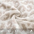Miniatyrbild 4 av 5: Sungeek Ultra Mjuk Plysch Leopard Pläd Filt Varm och Mysig Stickad Polyester Filt Lyxig Vändbar Gepard Filt för Soffa Säng Resa 127 Khaki