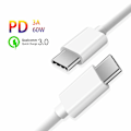Miniatyrbild 1 av 2: SiGN Snabbladdningskabel USB-C till USB-C 60W, 3A, 1m USB-C PD - Vit