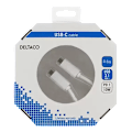 Miniatyrbild 3 av 3: Deltaco USB-kabel USB-C till USB-C 2A, 0,5 m - Vit