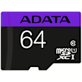 Miniatyrbild 1 av 4: ADATA Premier 64GB microSDHC/SDXC UHS-I U1 Class 10 Memory Card with Adapter