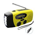 Miniatyrbild 3 av 3: Vevradio med Solceller och Dynamo - Gul