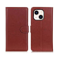 Miniatyrbild 1 av 5: iPhone 13 Mini Flip Stand Läder Plånboksfodral Brun