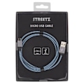 Miniatyrbild 2 av 2: STREETZ USB till Micro USB, Tygklädd, 1m, USB 2.0, Blå