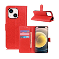 Miniatyrbild 5 av 5: iPhone 13 Mini Flip Stand Läder Plånboksfodral Röd
