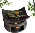 Cedar Zen Røgelsesbrænder & Keramisk Tevarmer Sæt - Håndlavet Aromaterapi Oliediffuser, Multifunktionelt Grydevarmer Kit