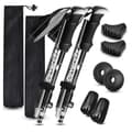 Vandringsstavar Ultralätta Hopfällbara Aluminium 2-pack Black