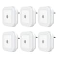 6-pack plug-in LED-nattlampa med skymningssensor för hall, trappor, badrum, kök, sovrum, barnkammare, barnrum, dagsljusvit